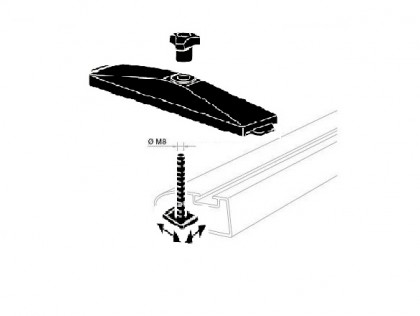 Upínací sada boxu do T-drážky Thule 696-6 pro nosiče BMW (24mm)