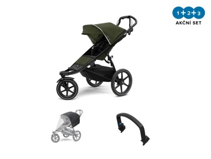 Thule Urban Glide 2 Black / Cypress Green + pláštěnka + madlo + DOPRAVA ZDARMA