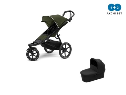 Thule Urban Glide 2 Black / Cypress Green  + korbička + DOPRAVA ZDARMA
