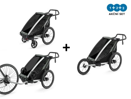 Thule Chariot Lite 1 Agave + bike set + kočárkový set + běžecký set + DOPRAVA ZDARMA