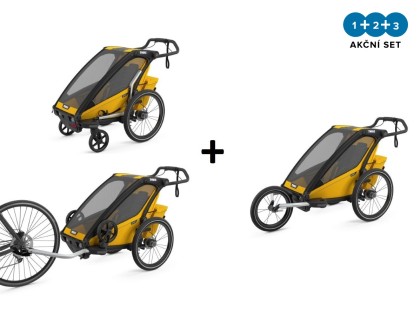 Thule Chariot Sport 1 Spectra Yellow + bike set + kočárkový set + běžecký set + DOPRAVA ZDARMA