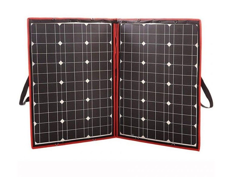 Náhled produktu - Solární panel rozkládací přenosný s PWM regulátorem 220W 12V/24V 212x73cm - do auta / na kempování