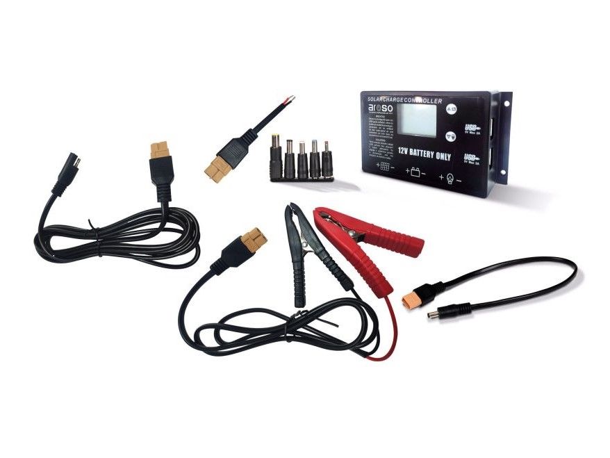 Náhled produktu - Solární panel rozkládací přenosný s PWM regulátorem 220W 12V/24V 212x73cm - do auta / na kempování