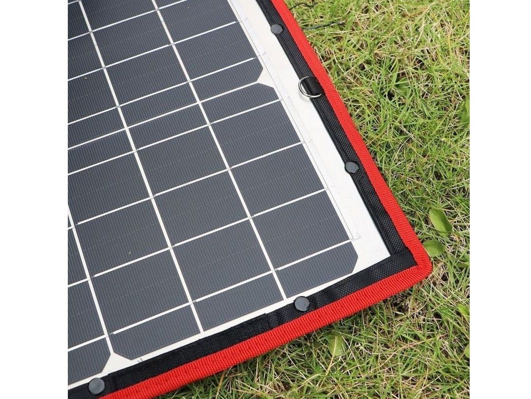 Náhled produktu - Solární panel rozkládací přenosný s PWM regulátorem 220W 12V/24V 212x73cm - do auta / na kempování