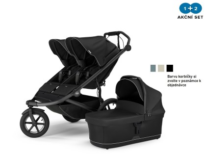 Thule Urban Glide 3 Double Black + hluboká korba (libovolná barva) + DOPRAVA ZDARMA