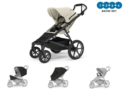 Náhled produktu - Thule Urban Glide 3 Soft Beige 4-Wheel + madlo + pláštěnka + moskytiéra