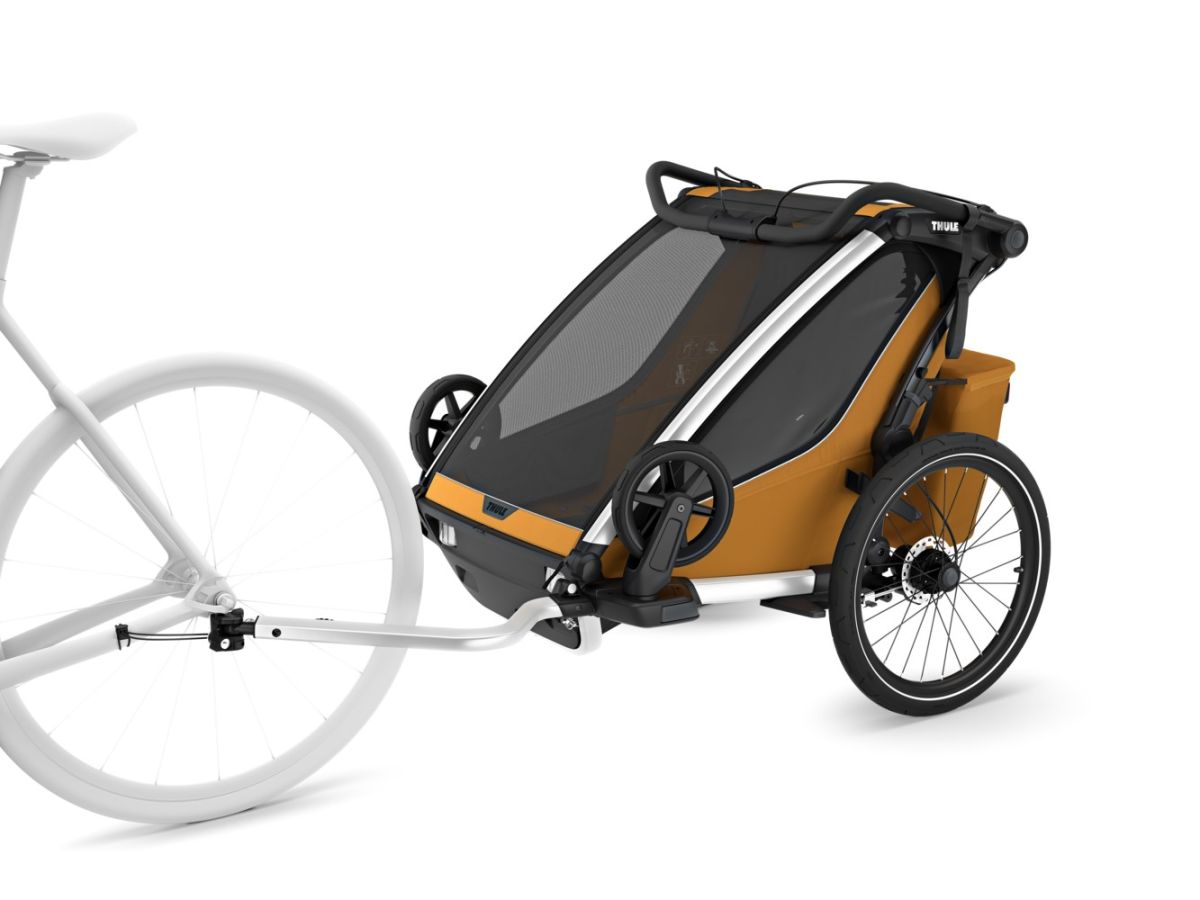 Náhled produktu - Thule Chariot Sport 2 G3 DOUBLE Natural Gold + bike set + kočárkový set + běžecký set