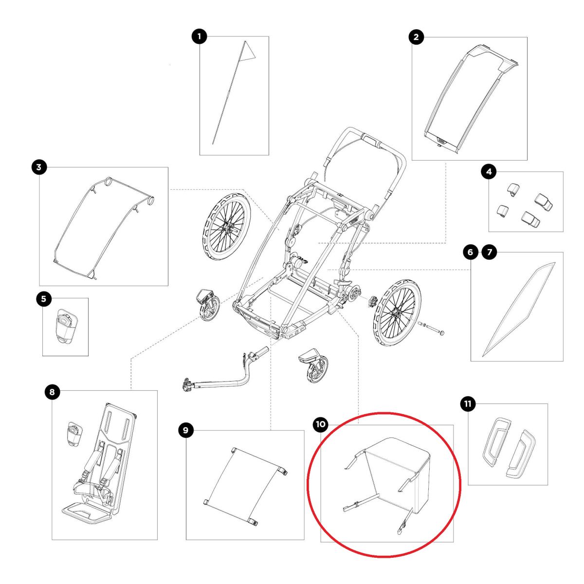 Náhled produktu - Thule Chariot Sport - Cargo bag - single - natural gold 55194
