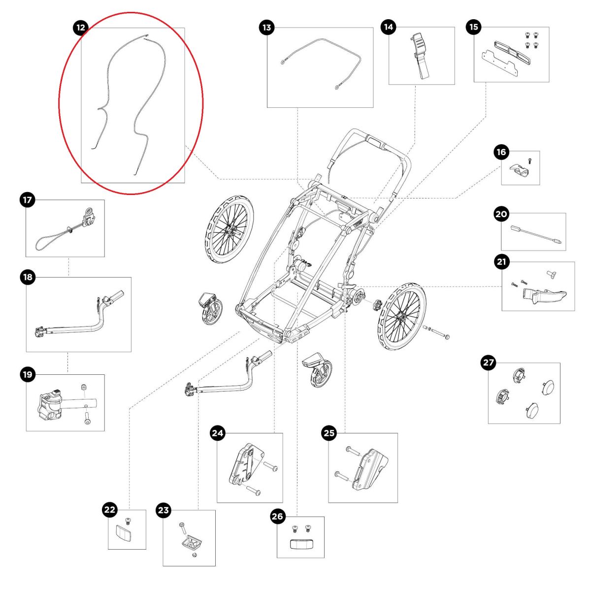 Náhled produktu - Thule Chariot Sport 2 - Wire disc brake 55200