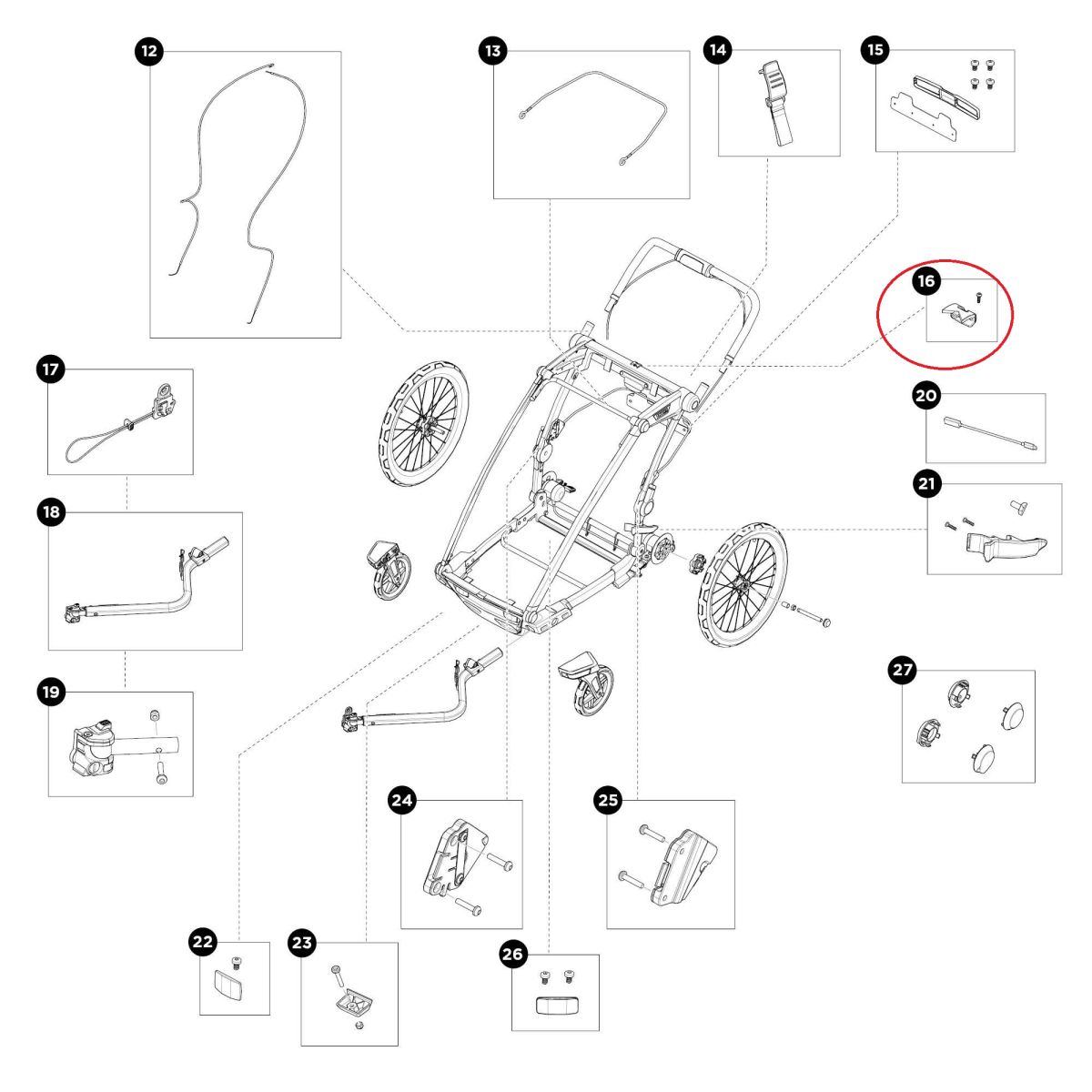 Náhled produktu -  Thule Chariot Sport 2 - LED lamp prism 55386