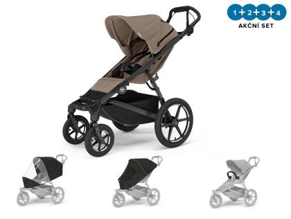 Náhled produktu - Thule Urban Glide 4 Wheel Tinted Taupe  + pláštěnka + moskytiéra + madlo