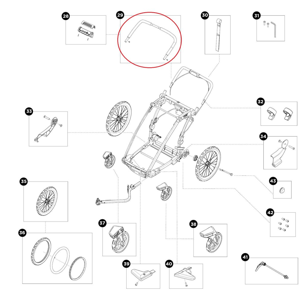 Náhled produktu - Thule Chariot Sport 2 - Handlebar - single 55214