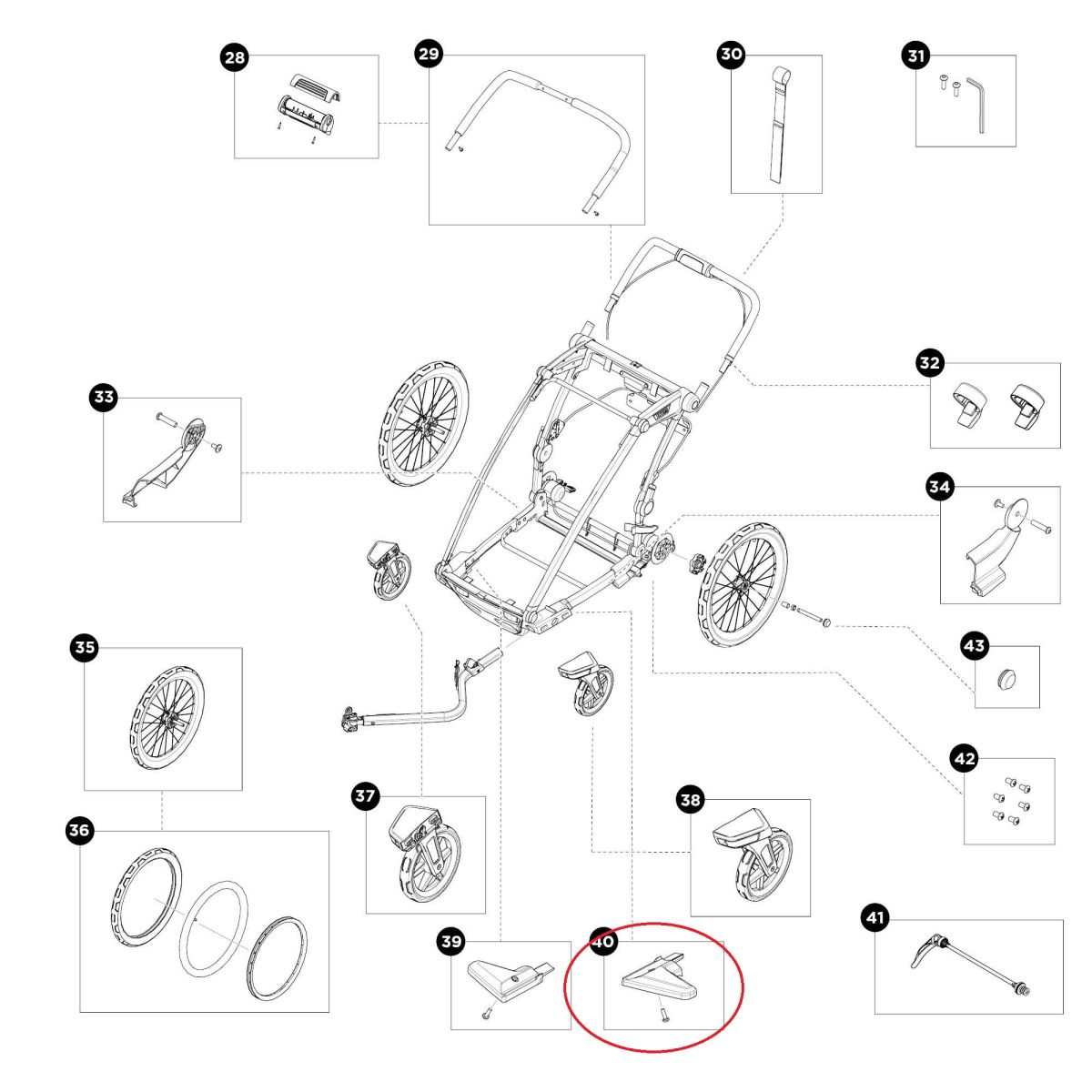 Náhled produktu - Deflector left - Thule Chariot 2 55219