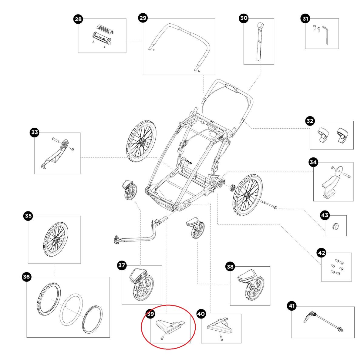 Náhled produktu - Deflector right - Thule Chariot 2 55220