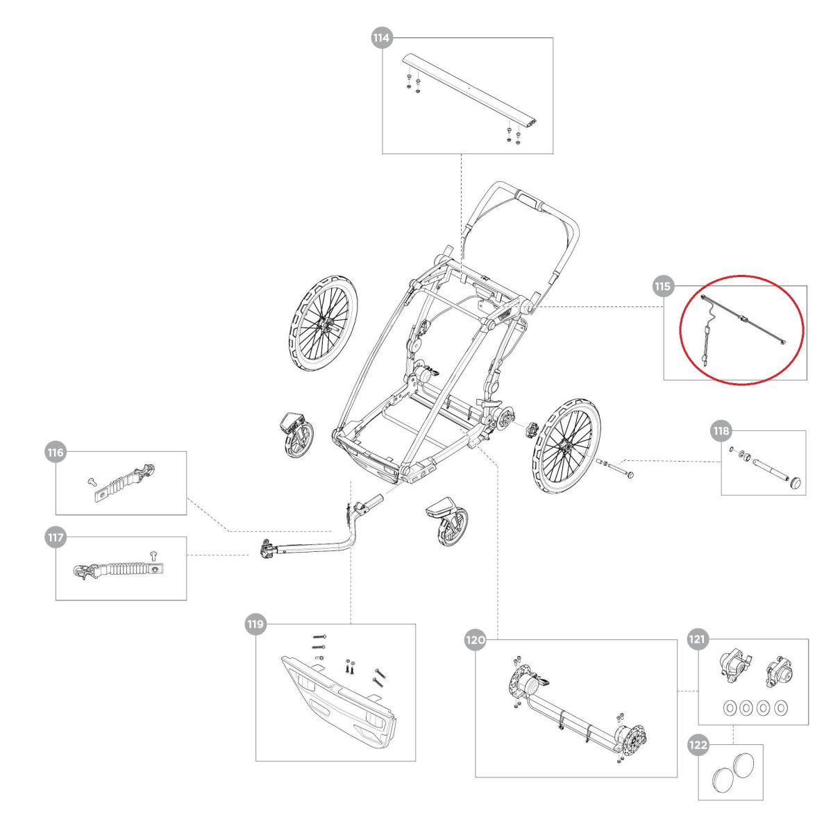 Náhled produktu - Led light strip replacement short - Thule Chariot Sport 2 55208