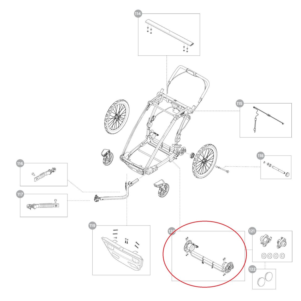 Náhled produktu - Axle rear disc brake - single - Thule Chariot Sport 2 55267