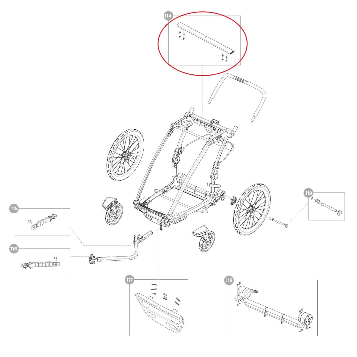 Náhled produktu - Thule Chariot Cross 2 - Accessory bar - single 55262
