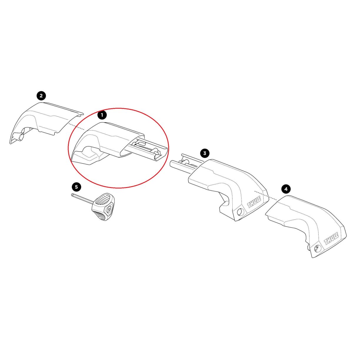 Náhled produktu - Thule Edge Flush Rail - Complete Foot Left 54247