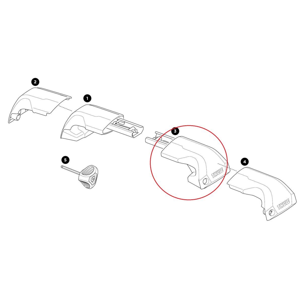Náhled produktu - Thule Edge Flush Rail - Complete Foot Right 54248