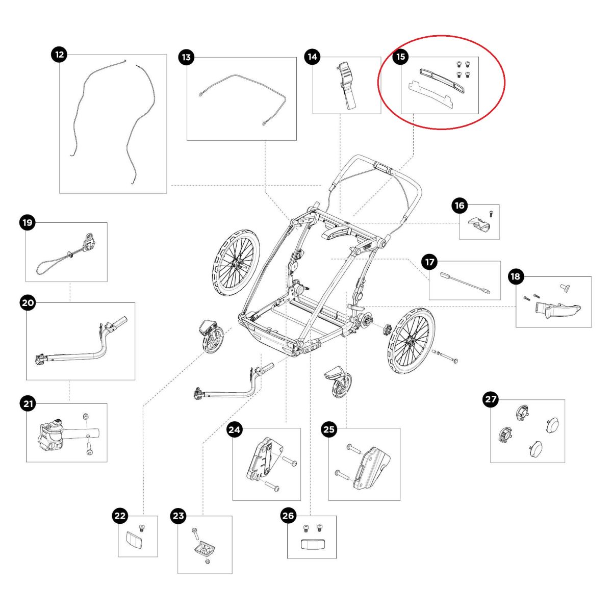 Náhled produktu - Thule Chariot 2 - Double - Reflector housing 55209