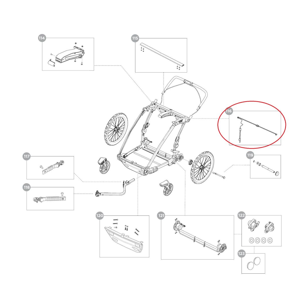 Náhled produktu - Thule Chariot Sport 2 - Led light strip replacement long 55207