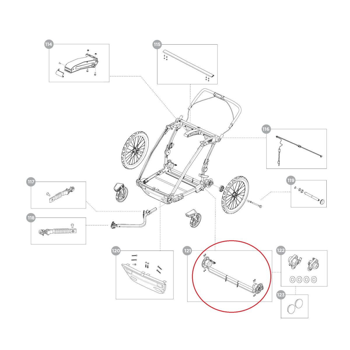 Náhled produktu - Thule Chariot Sport 2 - Double - Axle rear disc brake 55266