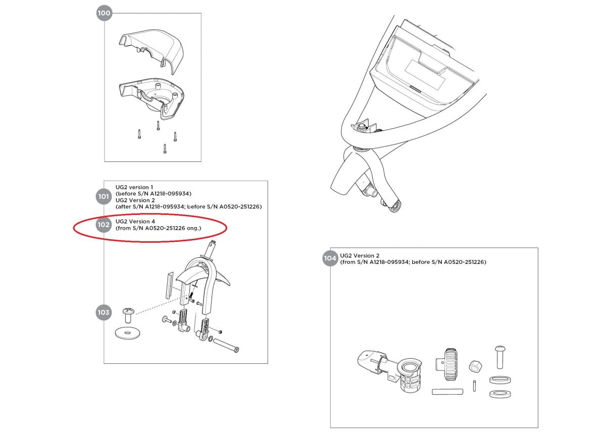 Náhled produktu - Thule Front fork and caster assembly - single - Alu 55076