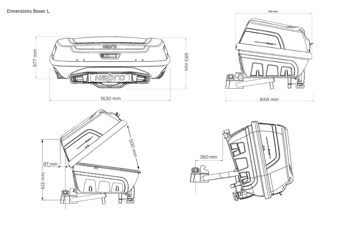 Náhled produktu - Zadní box Hapro Boxer L Sage Green Metalic +Hapro Boxer platform