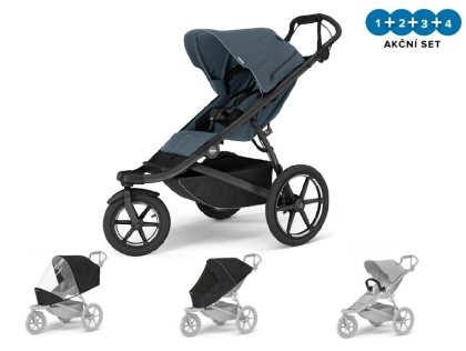 Náhled produktu - Thule Urban Glide 3 Dark Slate - MB  + pláštěnka + moskytiéra + madlo NEW
