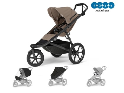 Thule Urban Glide 3 Tinted Taupe - MB  + pláštěnka + moskytiéra + madlo NEW + DOPRAVA ZDARMA