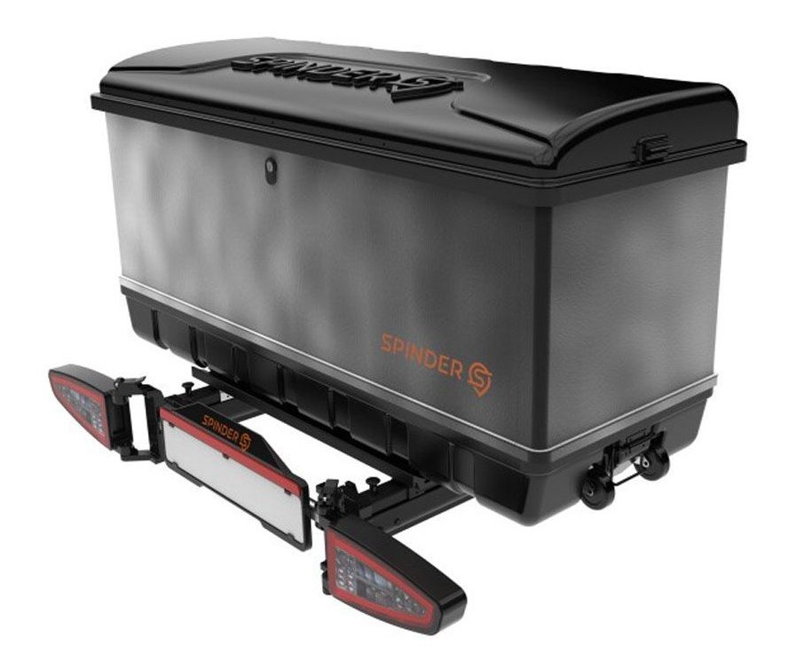 Náhled produktu - Zadní box na nosič na tažné zařízení Spinder BX1 Transport box - objem 550l / uzamykací / černý