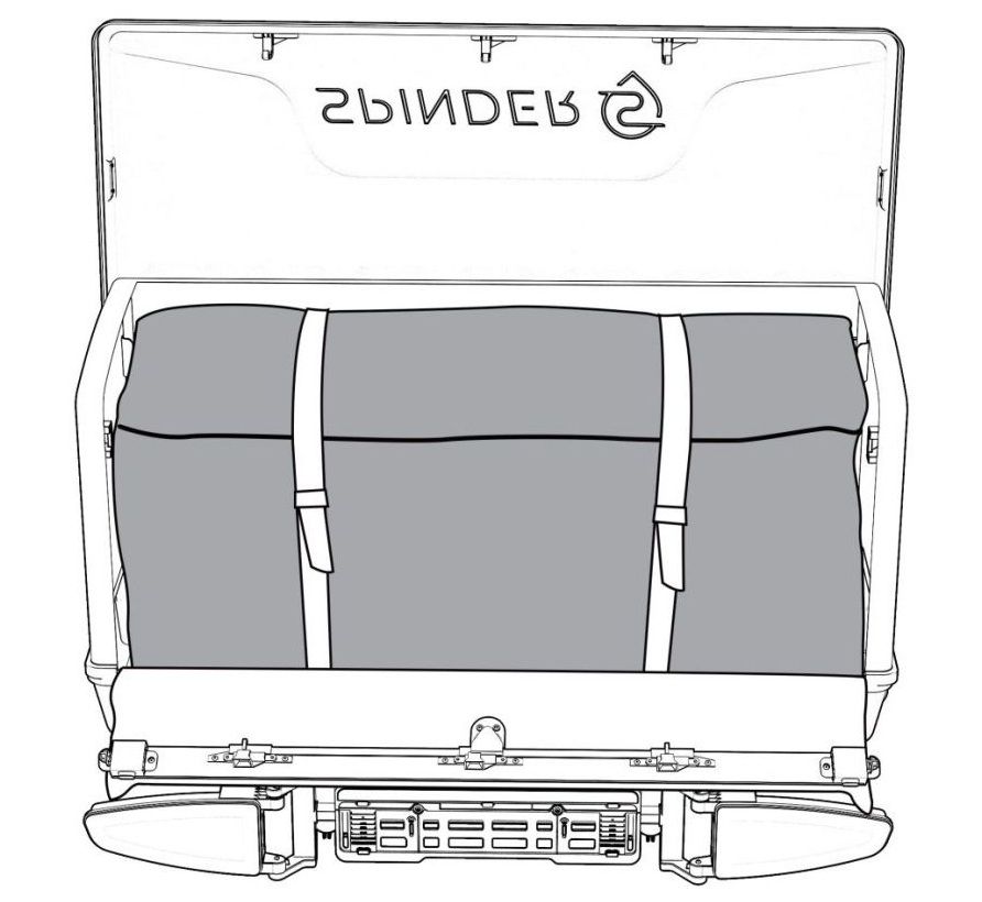 Náhled produktu - Zadní box na nosič na tažné zařízení Spinder BX1 Transport box - objem 550l / uzamykací / černý