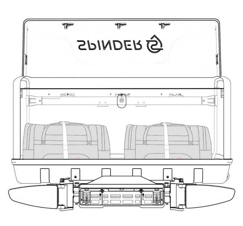 Náhled produktu - Zadní box na nosič na tažné zařízení Spinder BX1 Transport box - objem 550l / uzamykací / černý