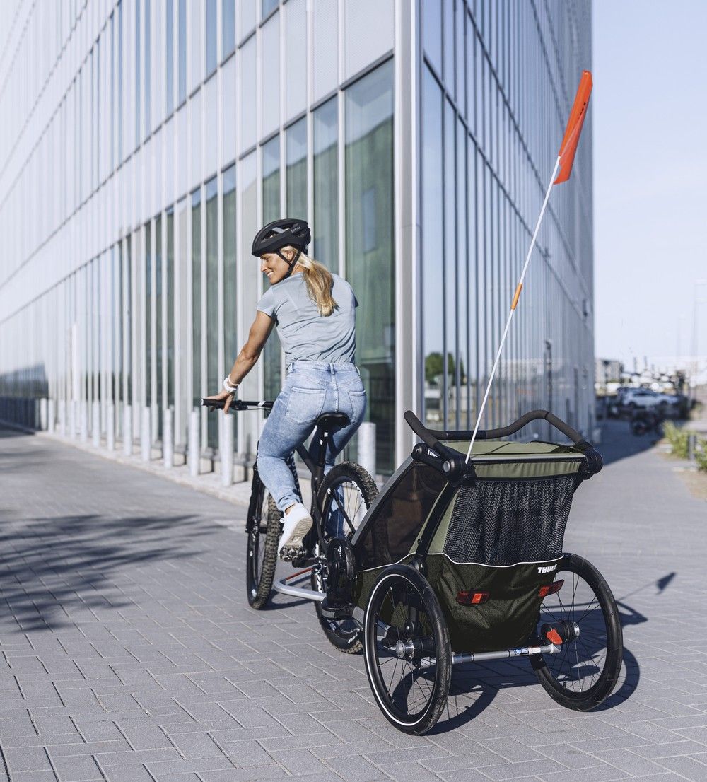 Náhled produktu - Thule Chariot Lite SINGLE Vintage Green + bike set + kočárkový set + běžecký set