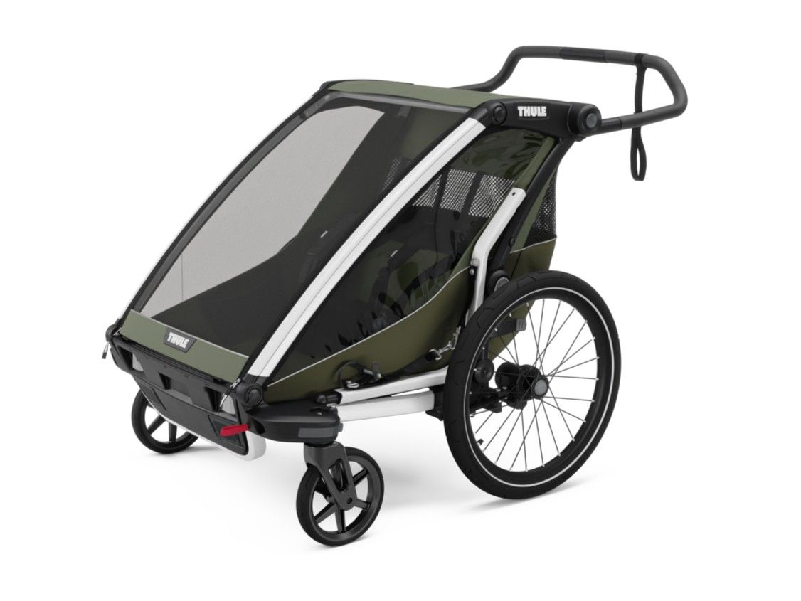 Náhled produktu - Thule Chariot Lite DOUBLE Vintage Green + bike set + kočárkový set + běžecký set