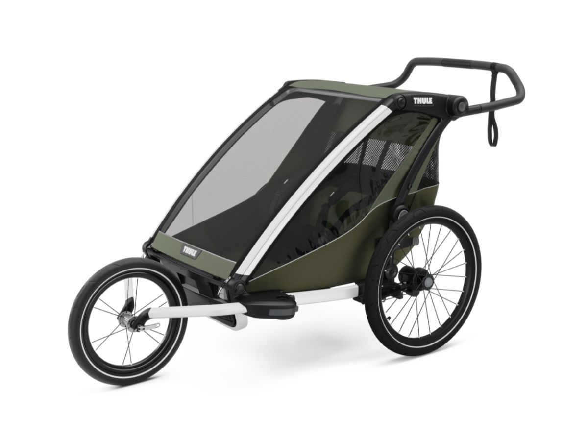 Náhled produktu - Thule Chariot Lite DOUBLE Vintage Green + bike set + kočárkový set + běžecký set