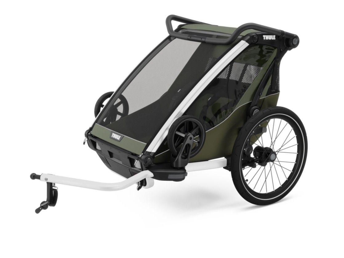 Náhled produktu - Thule Chariot Lite DOUBLE Vintage Green + bike set + kočárkový set + běžecký set