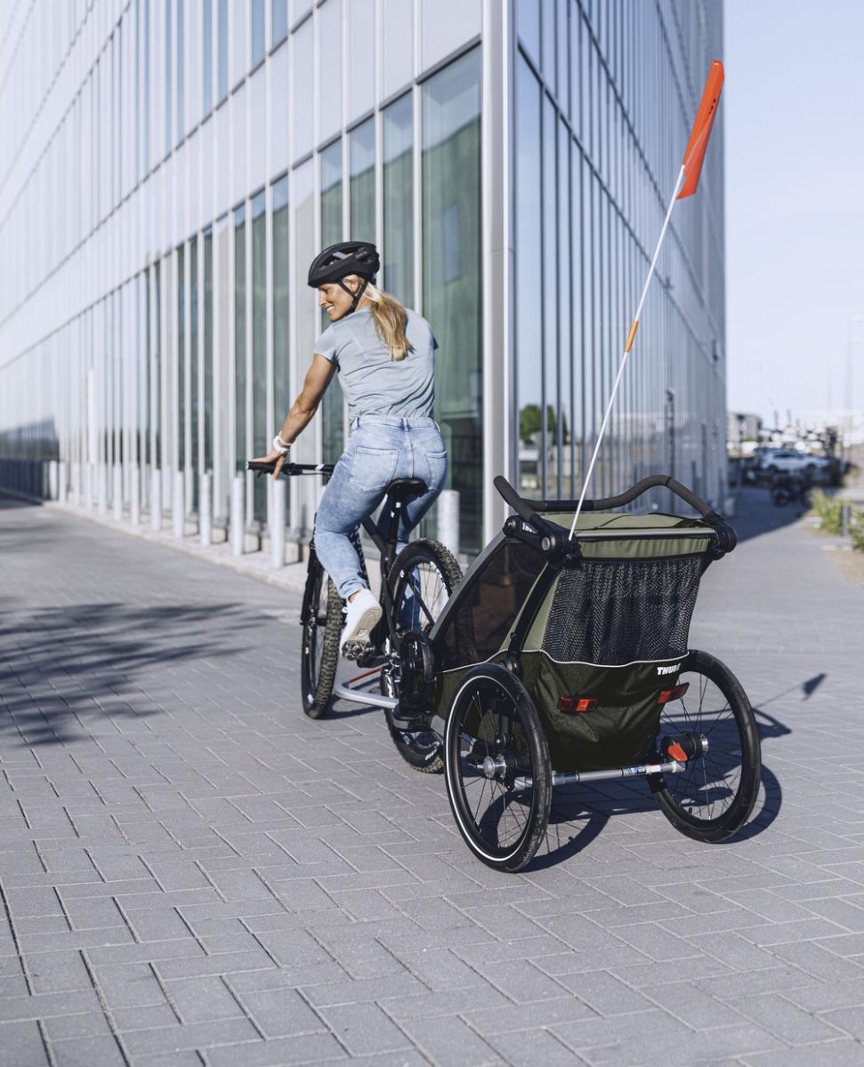Náhled produktu - Thule Chariot Lite DOUBLE Vintage Green + bike set + kočárkový set + běžecký set