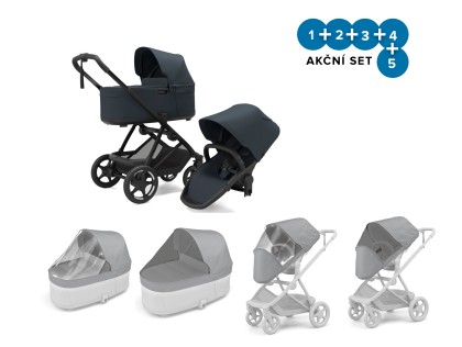 Thule Charm 2 in 1 Darkest Blue + pláštěnky + ochranné síťky + DOPRAVA ZDARMA