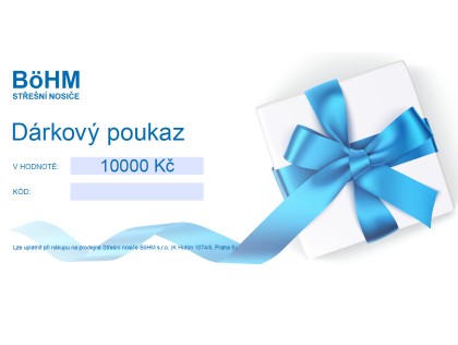 Dárkový poukaz v hodnotě 10000 Kč